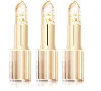 Feuille d'or changeante de couleur et résistante aux transferts pour femmes Brillant à lèvres longue durée feuchtigkeitsspendender, profondément nourrissant (3 pièces)