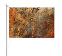 Feuille d'or éclaboussée d'encre abstraite moderne rouille,Drapeau de jardin, bannière décorative, drapeau double face, 2 x 3 pieds, pour extérieur et intérieur