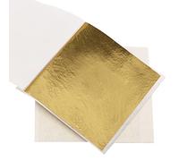 Feuille D'or Imitation,100 Feuilles D'or B,peut être Utilisé pour l'artisanat de Bronzage,la Décoration de Meubles,les œuvres D'art,la Peinture à la Feuille D'or,8cm x 8,5cm(3,15pouces x 3,35pouces)