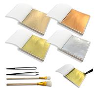 Feuille D'Or Imitation, 200 Feuilles Feuille D'Or Feuille D'Or, Pour L'Artisanat De Bronzage,La DéCoration De Meubles,Les œUvres D'Art,La Peinture à La Feuille D'Or, La Dorure(4 Couleurs)
