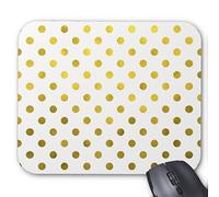 Feuille d'or métallique simili Feuille Petit Pois Blanc Mouse Pad/Tapis de souris