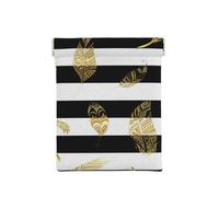 Feuille d'or Rayée Noir Et Blanc, Sac de Rangement pour Femmes, Portefeuille supérieur à Presser, Petit Porte-Monnaie, Pochette de Changement