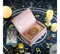 Feuille d'or Tarot Cartes en Plastique Rose Rose Oracle Carte étanche Deck mystérieux Jeu de société Cartes de Divination Gold Foil Tarot