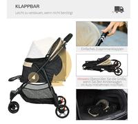 Feuille épaissie 2 en 1 Poussette pour chiens Poussette pour chiens avec protection contre la pluie Pliable pour chiens et chats j