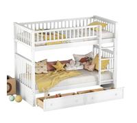 Feuille épaissie 90x200cm Lits superposés, Lits d'enfant,Lits fonctionnels, Lits superposés avec tiroirs, Lits convertibles, Blanc