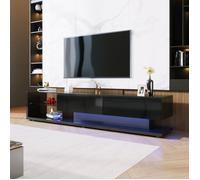 Feuille épaissie Armoires TV, lowboards, meubles de salon haute brillance. Des cloisons en verre et un éclairage LED variable. Il