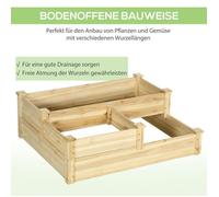 Feuille épaissie Bac à plantes surélevé Bac à plantes à 3 niveaux Bac à fleurs Bac à herbes aromatiques Escalier à plantes en bois