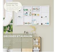 Feuille épaissie kleankin Armoire à pharmacie 2 portes avec 6 étagères, armoire à pharmacie murale en acier blanc 55x18x60cm pour