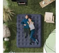 ""Feuille épaissie Lit de camp pliant double matelas gonflable bleu foncé 203x152x22cm idéal pour le camping et les invités ""