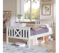 Feuille épaissie Lit en bois Lit simple en cadre de lit avec sommier à lattes Lit en bois avec tête de lit - 90 x 200 cm en bois m