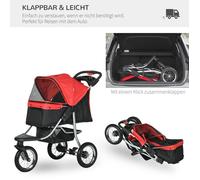 Feuille épaissie poussette pour chien buggy pour chien buggy pour chat Pet Stroller pliable avec 3 roues pour chiens & chats Oxfor