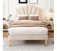 Feuille épaissie Structure de lit Eco - friendly Material velours durable, lit rembourré, 90 * 200 cm, lit en forme de coquille av