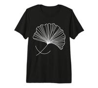 Feuille Ginkgo Line Art Naturaliste T-Shirt Haut de Gamme