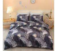 Feuille Housse de Couette 240x260 ThèMe Tropical 3 Piè Parure de Lit Microfibre avec Fermeture Éclair, Parure de Couette avec 2 Taie Oreillers 65x65cm F1626