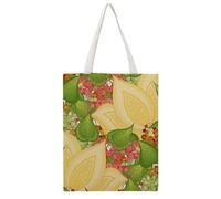 Feuille Jaune Verte Tote Bag En Toile Femme Sac À Main Grand Sac À Bandoulière Pour Voyage Shopping 38×46cm