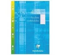 Clairefontaine Feuillets mobiles perforés 1791C – A4, 400 p. grands carreaux 90 g, étui réutilisable