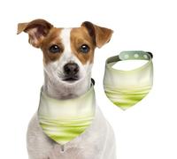 Feuille Verte se reflétant dans l'eau de la rivière,Bandanas pour Chien, écharpe en Coton, Bavoirs réglables pour Animaux de Compagnie,S