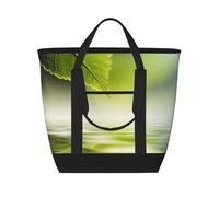 Feuille verte se reflétant dans l'eau de la rivière,Sacs à lunch isothermes de grande capacité pour femmes et hommes