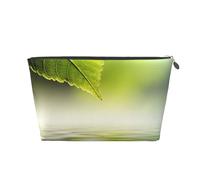 Feuille Verte se reflétant dans l'eau de la rivière, Trousse de Toilette Trousse de Maquillage Sac à cosmétiques Trousse de Toilette de Voyage Portable