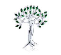 Feuille Verte Tree Of Life Goddess Protection Of Nature Mother Earth Brooch Pin Western Jewelry For Femmes .925 Argent Sterling
