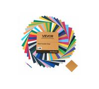 Feuille Vinyle Thermocollant Lot de 50PCs 30,48x30,48 cm, Flex Thermocollant Multicolore, Facile à Découper et à Désherber, avec