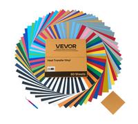 Feuille Vinyle Thermocollant Lot de 80PCs 30,48x30,48 cm-VEVOR-Flex Thermocollant Multicolore-HTV Compatible avec Machine