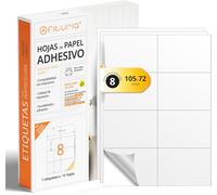 Feuilles A4 D'étiquettes Adhésives Blanches,Créez Vos Autocollants Personnalisés Toute Surface,Papier A4 Adhésif Sécurisé,Étiquette Adhésive À Imprimer-Ofituria (8 Par Feuille,10 Feuilles)
