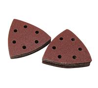 Feuilles abrasives triangulaires Lot de 100 feuilles de ponçage triangulaires en papier de verre 90 x 90 mm, 6 trous, crochet et boucle en oxyde d'aluminium, disque abrasif for le ponçage du bois(40)