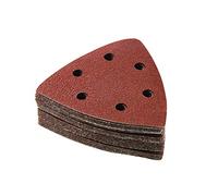 Feuilles abrasives triangulaires Lot de 20 feuilles abrasives 90 x 90 mm, 6 trous, papier de verre triangulaire, oxyde d'aluminium, crochet et boucle, disque abrasif for le ponçage du bois(60)
