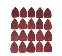 Feuilles abrasives triangulaires rouges à 6 trous, 140 x 90 mm, grain 40 à 1000, fixation