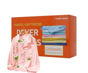 Feuilles Adoucissantes pour Linge - 120 Pièces Feuilles Détergentes Parfumées pour Vêtements - Tablettes Adoucissantes Textiles - pour Lave-Linge, Sèche-Linge, Appartement, Salle de Bain, Ménage
