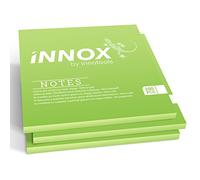 Feuilles autocollantes électrostatiques pour toutes les surfaces - les innovants Sticky Notes de INNOX sans colle; visualisez, déplacez et remettez vos idées en ordre, vert, 10x10 cm, 300 feuilles