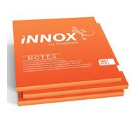 Feuilles autocollantes électrostatiques pour toutes les surfaces - les innovants Sticky Notes de INNOX sans colle; visualisez, déplacez et remettez vos idées en ordre, orange, 10x10 cm, 300 feuilles