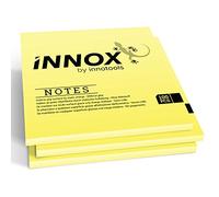 Feuilles autocollantes électrostatiques pour toutes les surfaces - les innovants Sticky Notes de INNOX sans colle; visualisez, déplacez et remettez vos idées en ordre: jaune, 10x10 cm, 300 feuilles