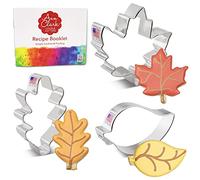 Feuilles Automnales Ensemble de 3 Emporte-pièces par Ann Clark, Feuille d'érable, de Chêne, en forme de Larme, Fabriqué aux Etats-Unis