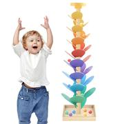 Feuilles Bocce Tree Ball Track - Jouet D'apprentissage Précoce, Tour De Chute De Mouvement En Bois | Couleur Sensibilisation Et Exploration Sono Toddler Ball Drop Toy - Tour De Piste En Bois, Jouets D