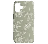 Feuilles Botanique Fleur Plante Ligne Art Sauge Étui Vert Coque pour iPhone 16
