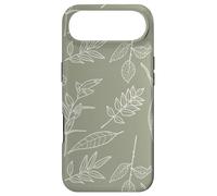 Feuilles Botanique Fleur Plante Ligne Art Sauge Étui Vert Coque pour iPhone Air