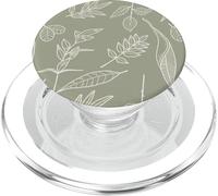 Feuilles Botanique Fleur Plante Ligne Art Sauge Étui Vert PopSockets PopGrip pour MagSafe