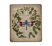 Feuilles Botaniques De Libellule Française Dark Academia Tapis De Souris Bords Cousus Tapis De Souris Gaming Durable Mouse Pad pour Jeu Bureau Voyage 25X30Cm