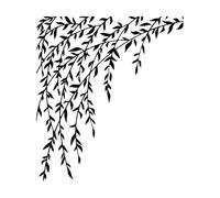 Feuilles Branches de saule Branches de la jungle Arbre de la forêt Stickers gravés 51x57.1cm Multicolore Noir