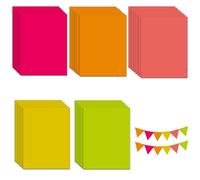 Feuilles cartonnées colorées UV réactives - Lot de 40 feuilles de papier néon pour décoration de fête, idéal pour soirée à lumière noire, créatif et polyvalent, taille 21x29 cm, couleurs vives