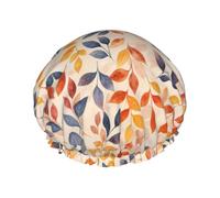 Feuilles Colorées À L'Aquarelle Bonnet De Douche Femme Douce Bonnet De Bain Imperméable Charlotte Cheveux Pour Voyage Hôtel Bain