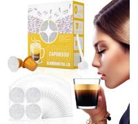 Feuilles d’espresso CAPMESSO et capsules rechargeables-couvercles à capsules doseuses compatibles avec les machines Nespresso Original Line (couvercles 1000pcs + pods 6 pcs)