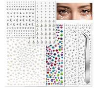 Feuilles d'autocollants strass - TRAHOO - 1514 pièces - Multicolore - 3-10 mm - Acrylique - Formes variées