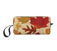 Feuilles d'automne Damassé, Trousse de Maquillage Trousse à cosmétiques Trousse de Toilette de Voyage Portable Pochette de Maquillage