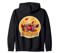 Feuilles d'automne et vin Chaud avec Citation « Please Fall Lover » Sweat à Capuche