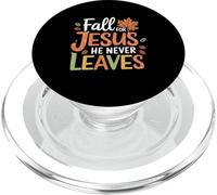 Feuilles d'automne Les Femmes chrétiennes Tombent pour Jésus qu'il ne Laisse jamais PopSockets PopGrip pour MagSafe