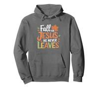 Feuilles d'automne Les Femmes chrétiennes Tombent pour Jésus qu'il ne Laisse jamais Sweat à Capuche