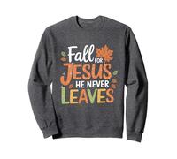 Feuilles d'automne Les Femmes chrétiennes Tombent pour Jésus qu'il ne Laisse jamais Sweatshirt